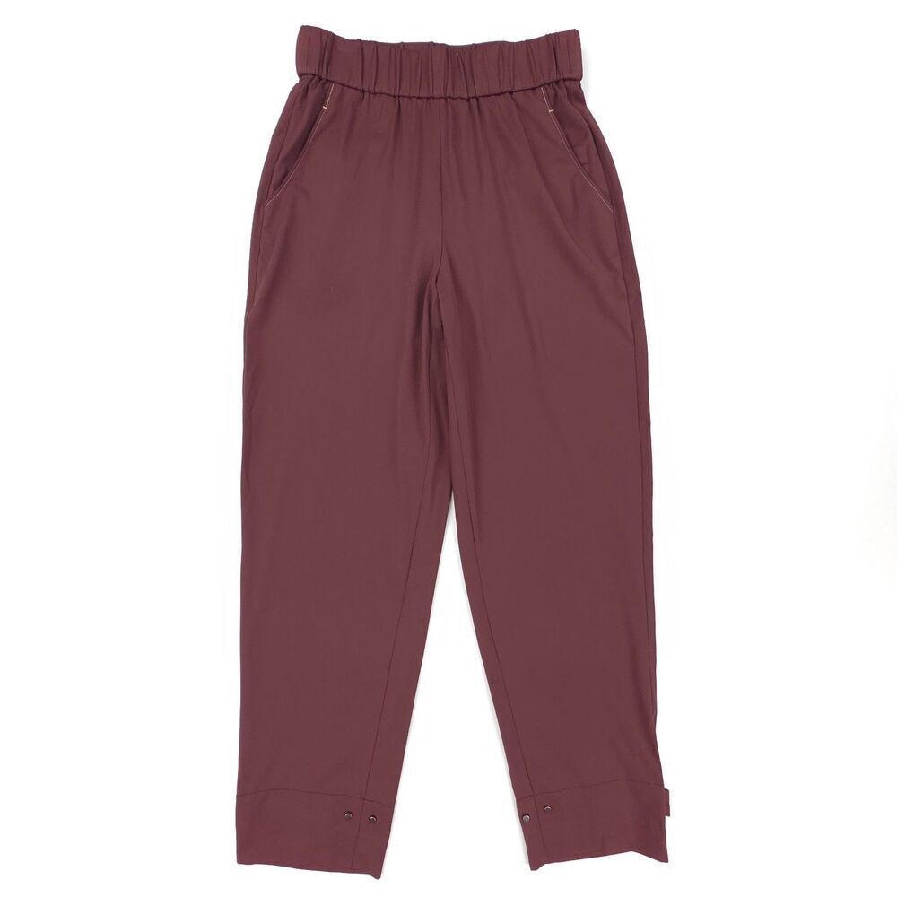NEW Aday Ice Pop Dress Pants Burgundy Wine Minimal Athleisure Athflow Clean Girl